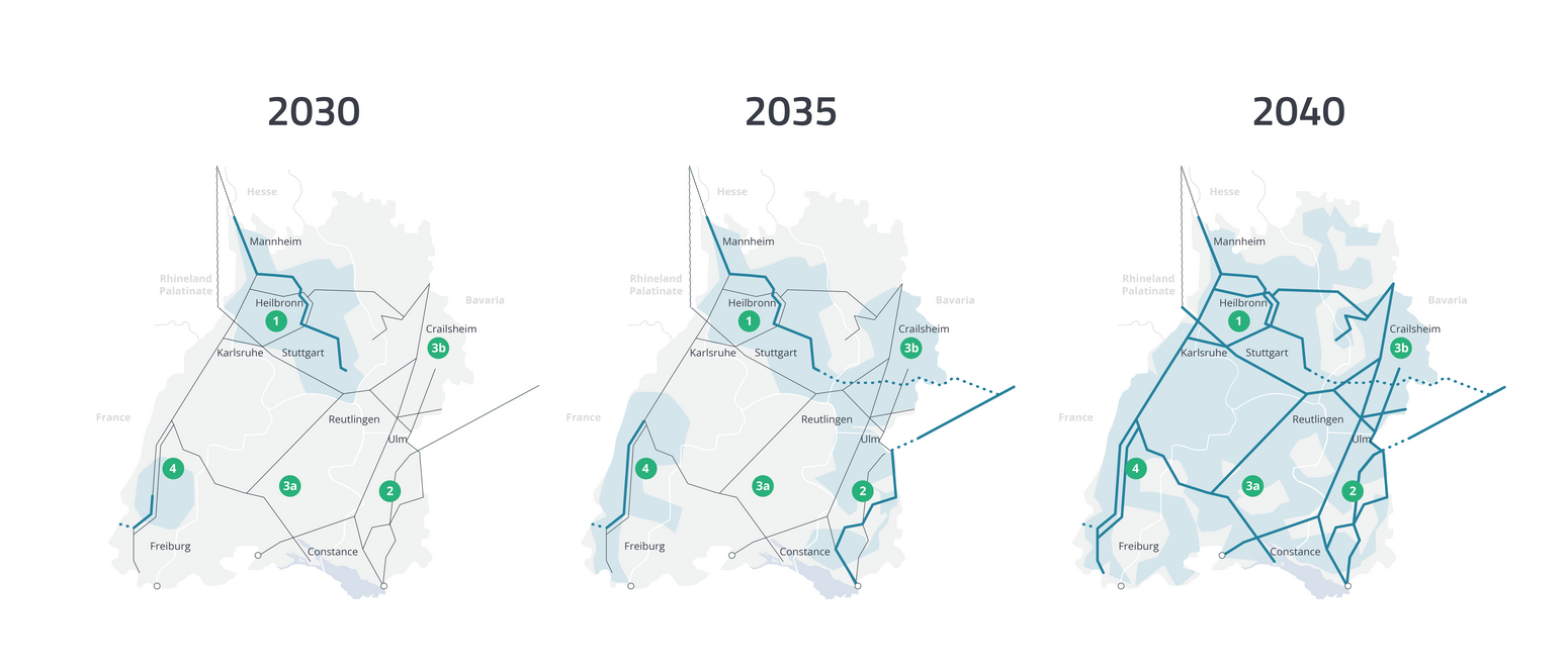 Hydrogen infrastructure by building a hydrogen network 