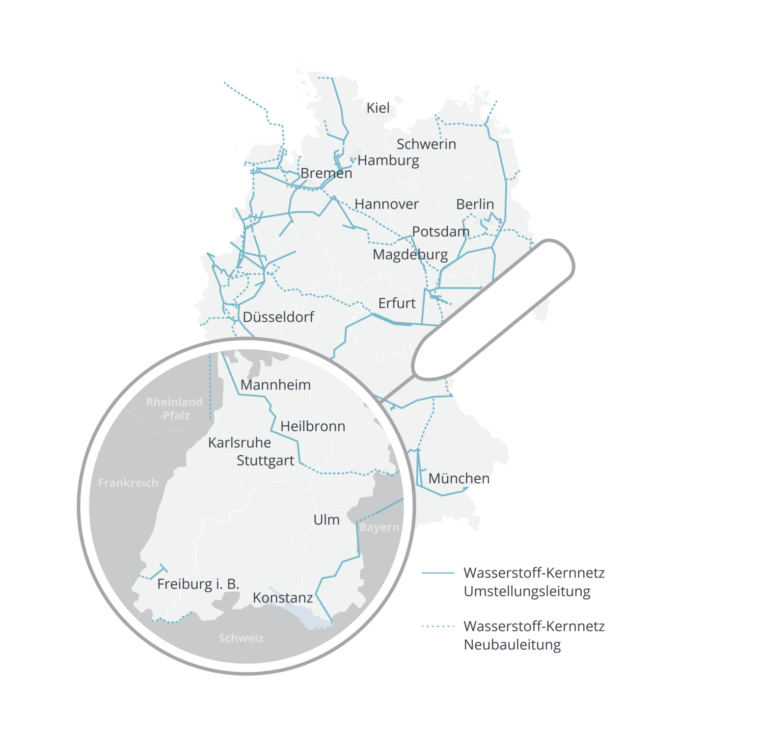 Netzkarte Wasserstoff Deutschland