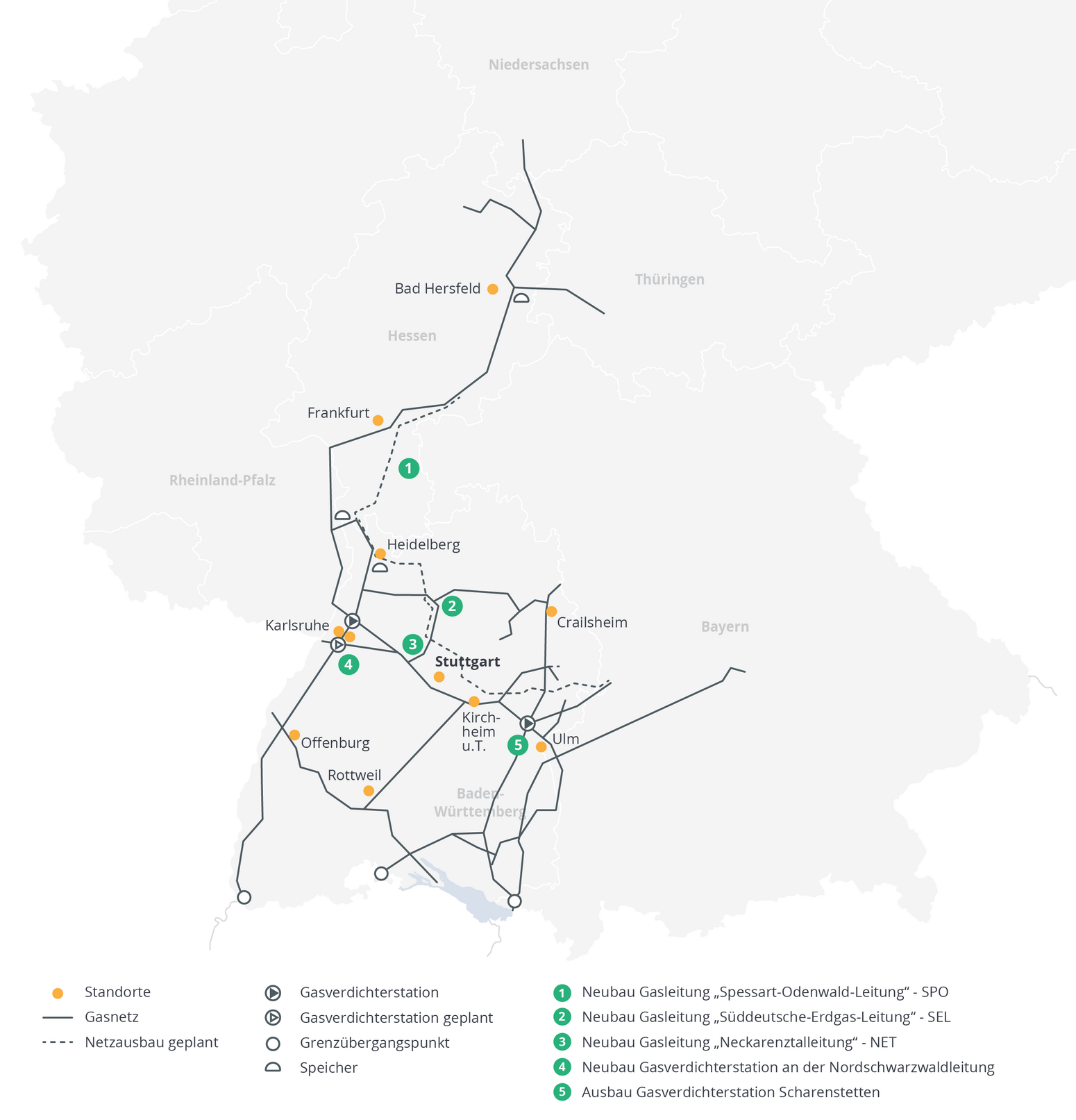 terranets bw Gasnetzkarte Bestand & Ausbau