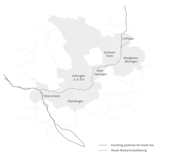 Route of Neckarenztal pipeline