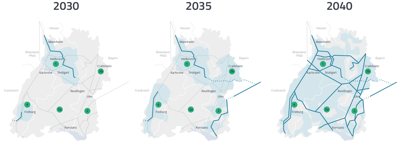 Wasserstoff-Infrastruktur durch Bau eines Wasserstoffnetzes