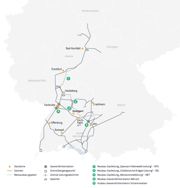 terranets&nbsp;bw Gasnetzkarte Bestand & Ausbau